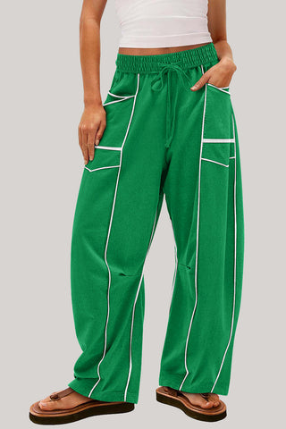 High-Waisted Relaxed Drawstring Trousers