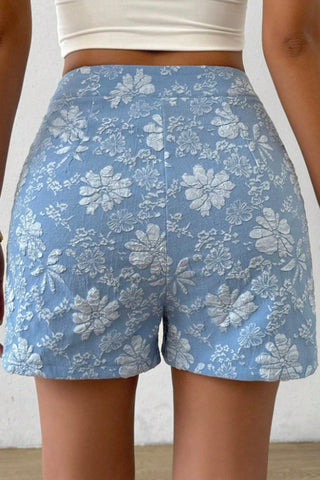 Floral Print High Waist Shorts