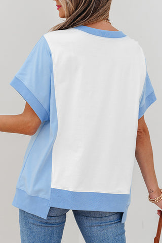 Star Patched Colorblock T Shirt