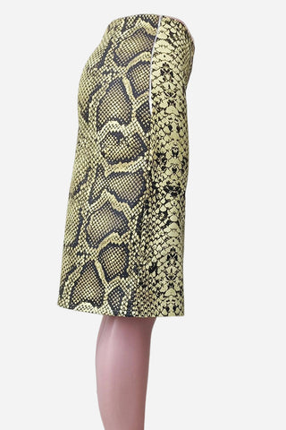 Snake-Print Midi Skirt