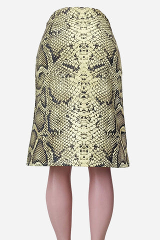 Snake-Print Midi Skirt