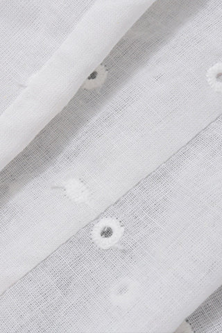 Lace-Trimmed Tie-Front Blouse