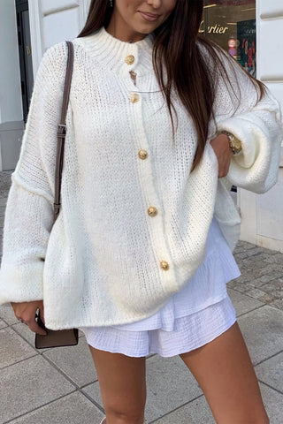 Button-Front Oversized Cardigan