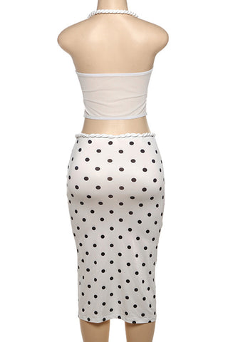 Polka Dot Halter Skirt Set