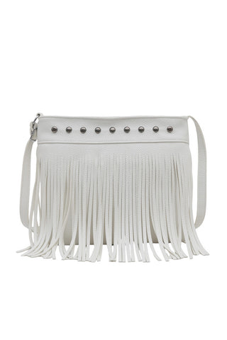Fringe Crossbody Bag with Stud Detail