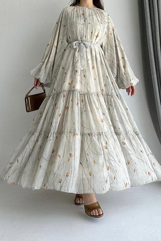 Flowing Floral Tiered Maxi Dress