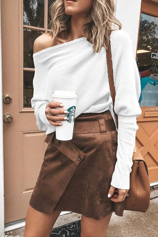 Off-Shoulder Casual Long Sleeve Top