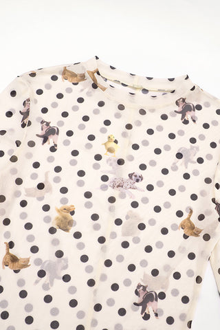 Polka Dot Long Sleeve Blouse