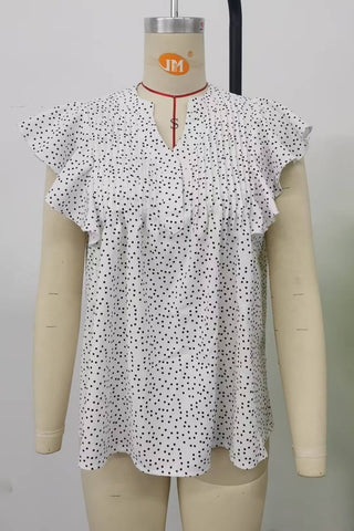 Polka Dot Flutter Sleeve T-Shirt