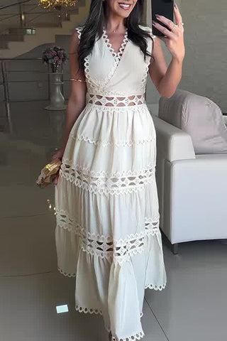 Tiered Cutout Midi Dress