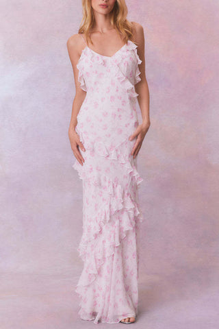 Flowing Ruffle Maxi Dress