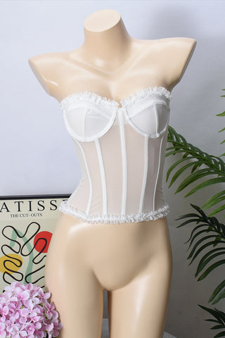Strapless Mesh Bustier Top