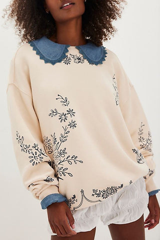 Nautical Motif Pullover Sweater