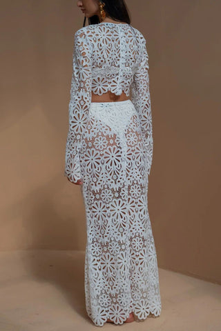 Floral Lace Skirt Set