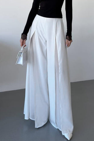 Wide-Leg Split Casual Pants