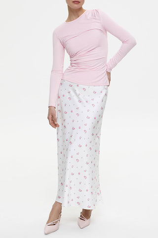 Elegant Floral Print Midi Skirt