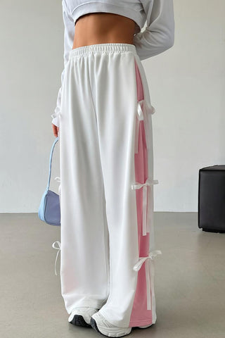 Side Tie Ribbon Casual Pants