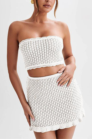 Strapless Knit Skirt Set