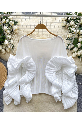 Ruffle Sleeve Statement Blouse