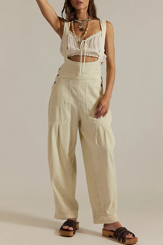 Casual Button-Strap Jumpsuit