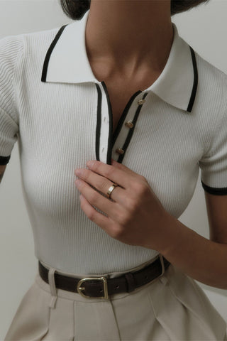 Classic Polo Button-Front Tee