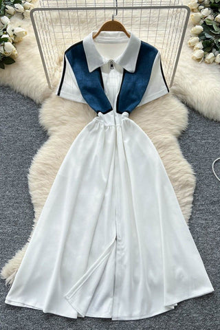 Collared Colorblock Dress