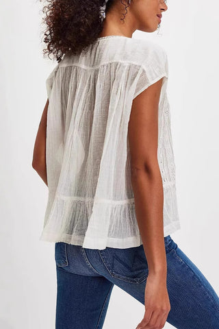 Elegant Lace Trim Blouse
