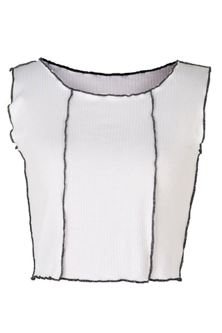 Contrast Stitching Sleeveless Top