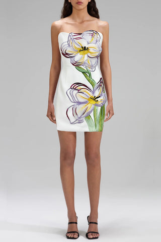 Strapless Floral Embellished Dress