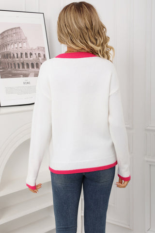 Strawberry Pattern Knit Sweater