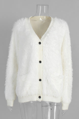Button-Up Fuzzy Cardigan