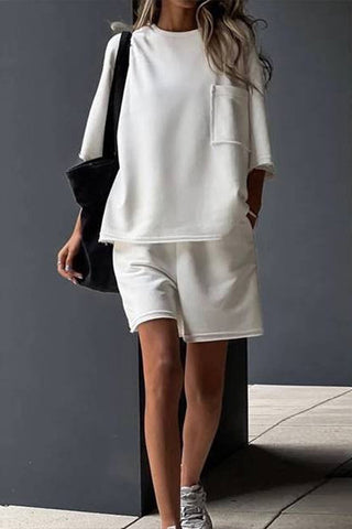 Relaxed Fit Short Set With Pocket Detail