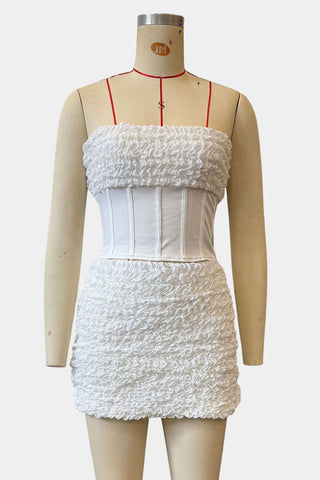 Textured Corset Skirt Set