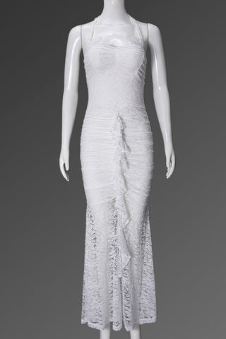 Elegant Ruched Lace Dress