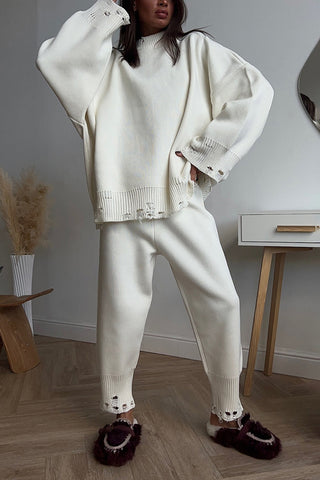 Relaxed Fit Sweater and Pants Set
