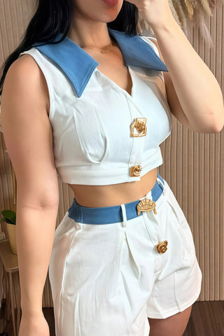 Chic Belted Short Set