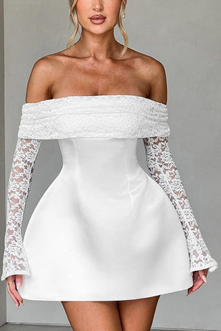 Off-Shoulder Lace Evening Dress