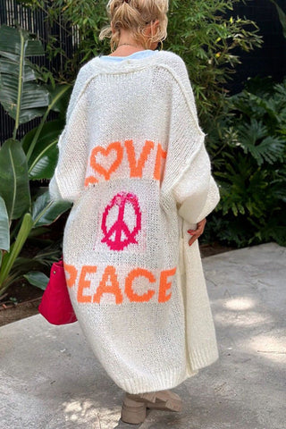 Love & Peace Graphic Cardigan