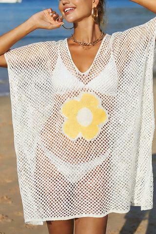 Floral Mesh Beach Cover-Up