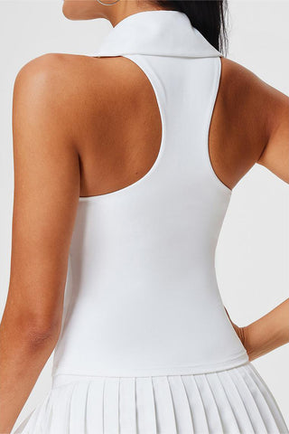 Collared V-Neck Tank Top