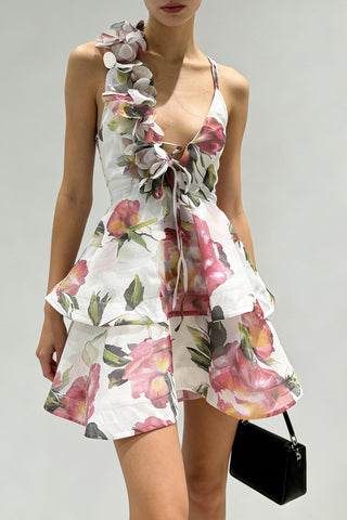 Floral Ruffle Tiered Mini Dress