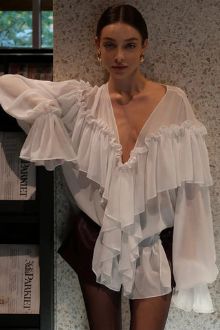 Off-Shoulder Ruffle Blouse