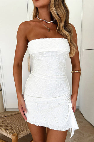 Strapless Ruched Mini Dress