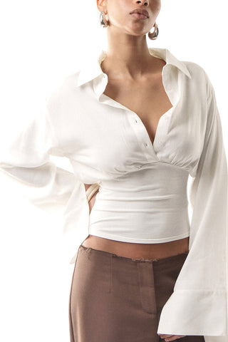 Elegant Collared Long Sleeve Top