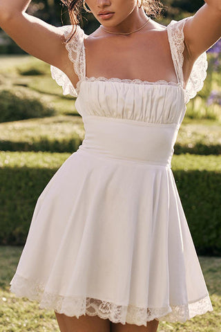 Lace Trimmed Mini Dress