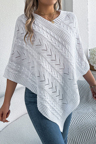 Cable Knit Poncho Sweater