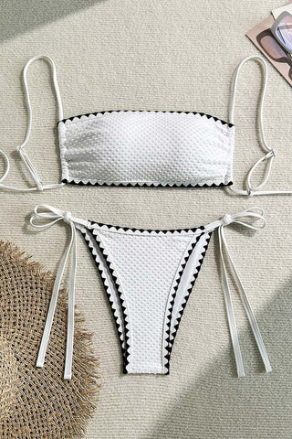 Textured Tie Bikini Set