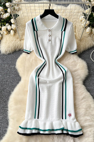 Casual Stripe Polo Dress