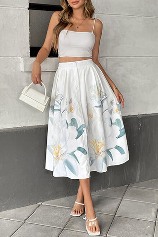 Floral A-Line Maxi Skirt
