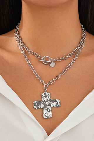 Chunky Chain Cross Pendant Necklace